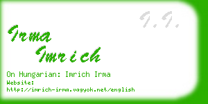 irma imrich business card